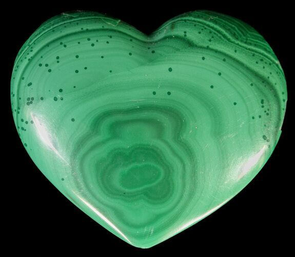 Polished Malachite Heart - Congo #63202